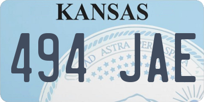 KS license plate 494JAE