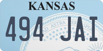 KS license plate 494JAI