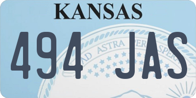 KS license plate 494JAS