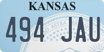 KS license plate 494JAU