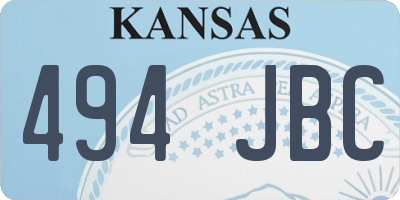 KS license plate 494JBC