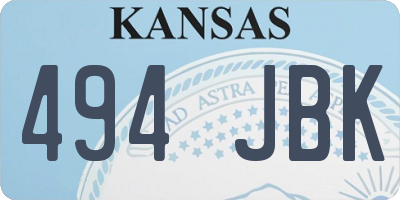 KS license plate 494JBK
