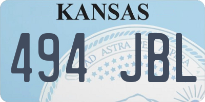 KS license plate 494JBL