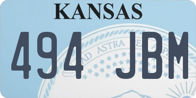 KS license plate 494JBM
