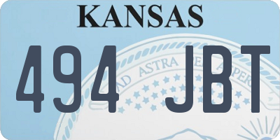 KS license plate 494JBT