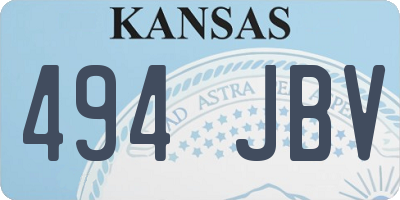 KS license plate 494JBV