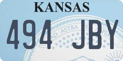 KS license plate 494JBY