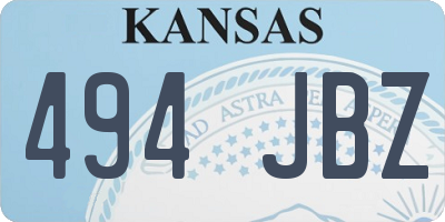 KS license plate 494JBZ