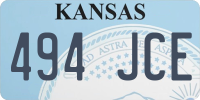 KS license plate 494JCE
