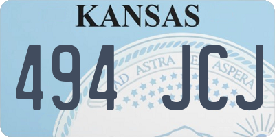 KS license plate 494JCJ