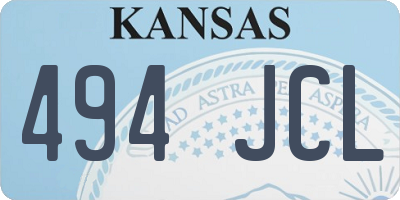 KS license plate 494JCL