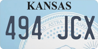 KS license plate 494JCX