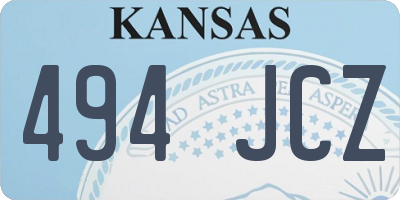 KS license plate 494JCZ