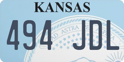 KS license plate 494JDL
