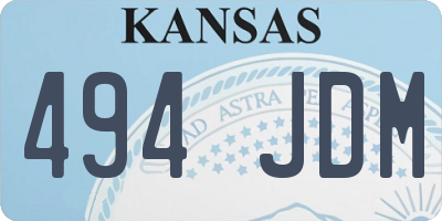 KS license plate 494JDM