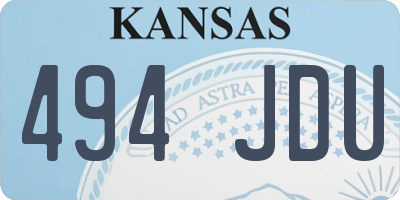KS license plate 494JDU
