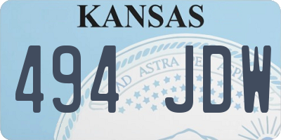 KS license plate 494JDW