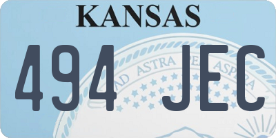 KS license plate 494JEC