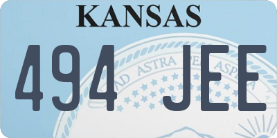 KS license plate 494JEE