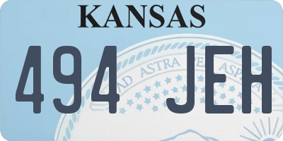 KS license plate 494JEH