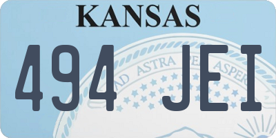 KS license plate 494JEI