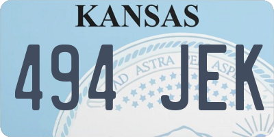 KS license plate 494JEK
