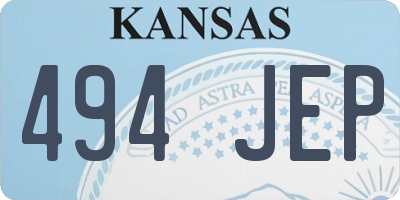 KS license plate 494JEP