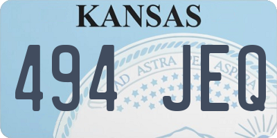 KS license plate 494JEQ