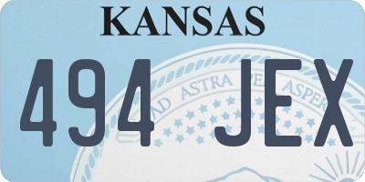 KS license plate 494JEX