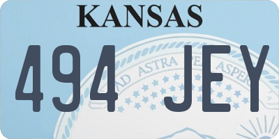 KS license plate 494JEY