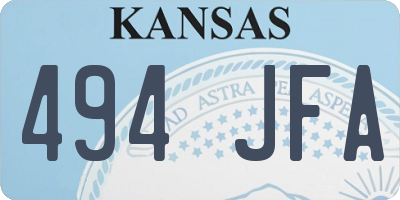 KS license plate 494JFA