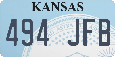 KS license plate 494JFB