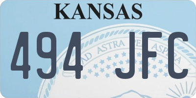 KS license plate 494JFC