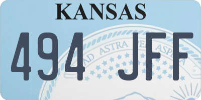 KS license plate 494JFF