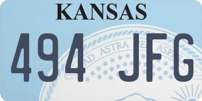 KS license plate 494JFG