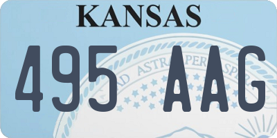 KS license plate 495AAG