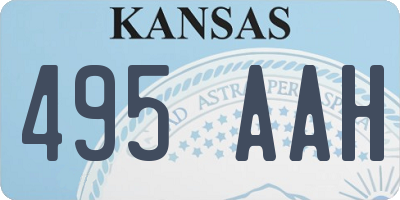 KS license plate 495AAH