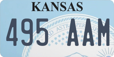 KS license plate 495AAM