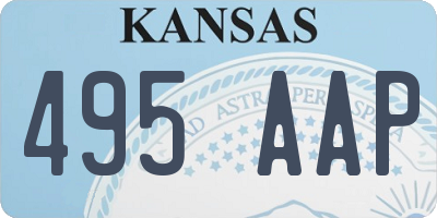 KS license plate 495AAP