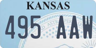 KS license plate 495AAW