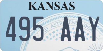 KS license plate 495AAY