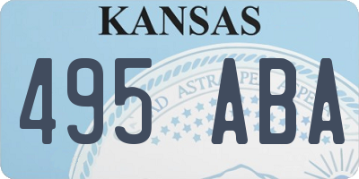 KS license plate 495ABA