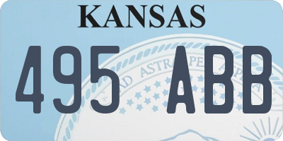 KS license plate 495ABB