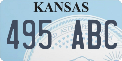 KS license plate 495ABC