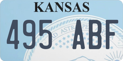 KS license plate 495ABF