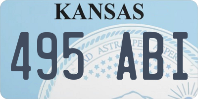 KS license plate 495ABI