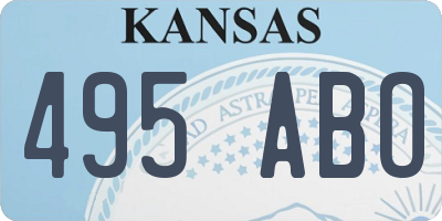 KS license plate 495ABO
