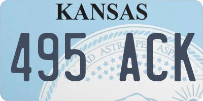 KS license plate 495ACK