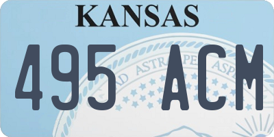 KS license plate 495ACM