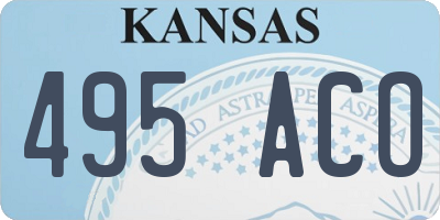 KS license plate 495ACO